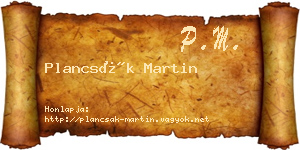 Plancsák Martin névjegykártya